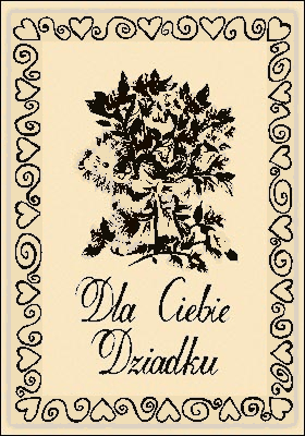 Laurka z misiem trzymającym kwiaty na Dzień Dziadka